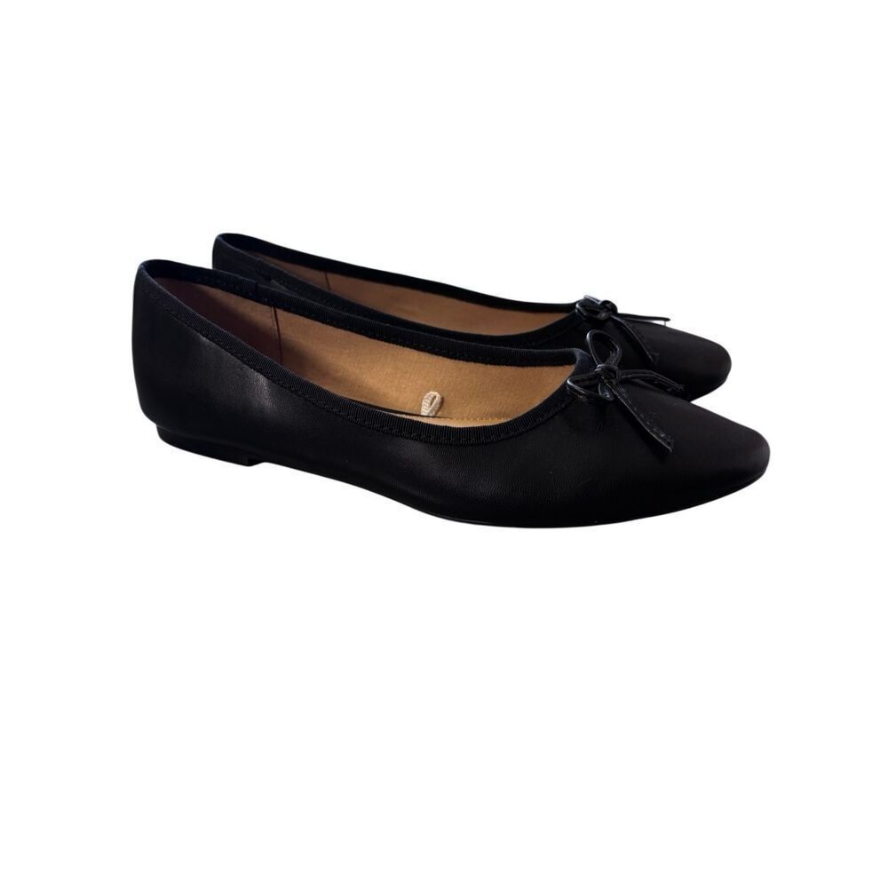 J. Crew Ballet flats black bow size 8